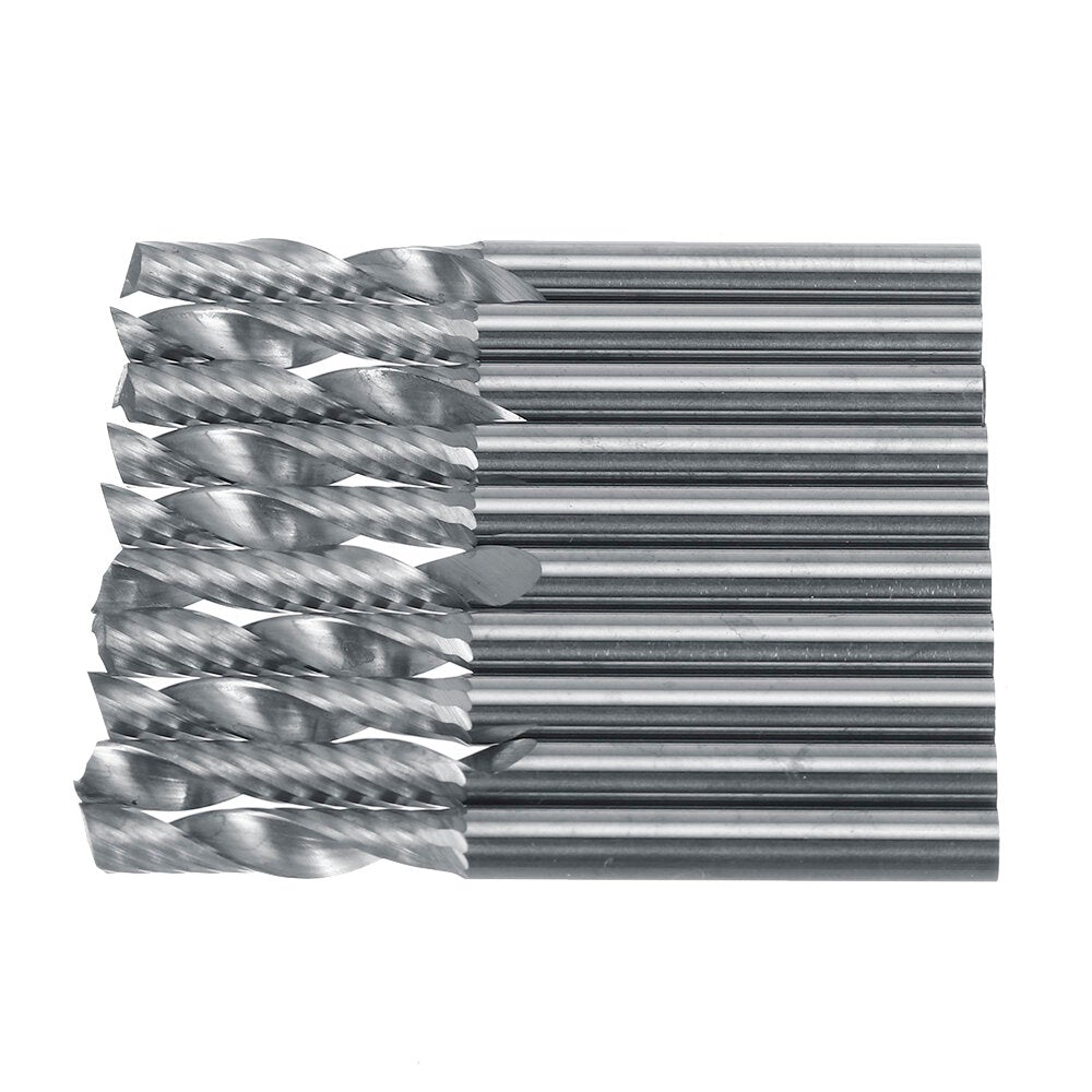 10pcs 3.175mm Single Flute End Mill Cutter Carbide CNC Router Bit Milling