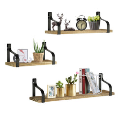 3-Piece Multifunctional Wall Shelf Floating Storage Rack Shelves for Living Room Bedroom Office