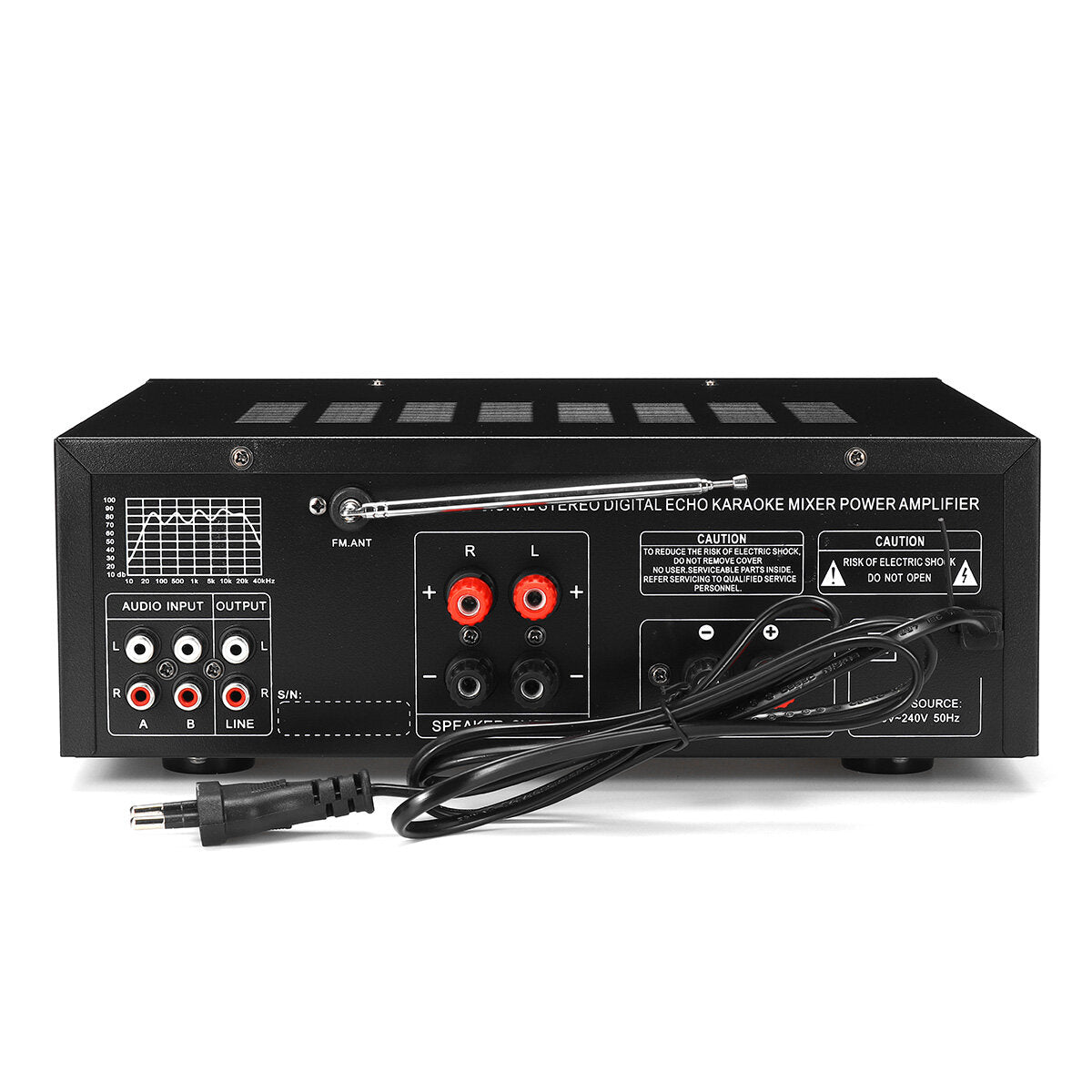 Stereo Amplifier 2 Channel Hi-Fi Audio Power Amplifier Remote Control USB SD FM 220V EU Plug