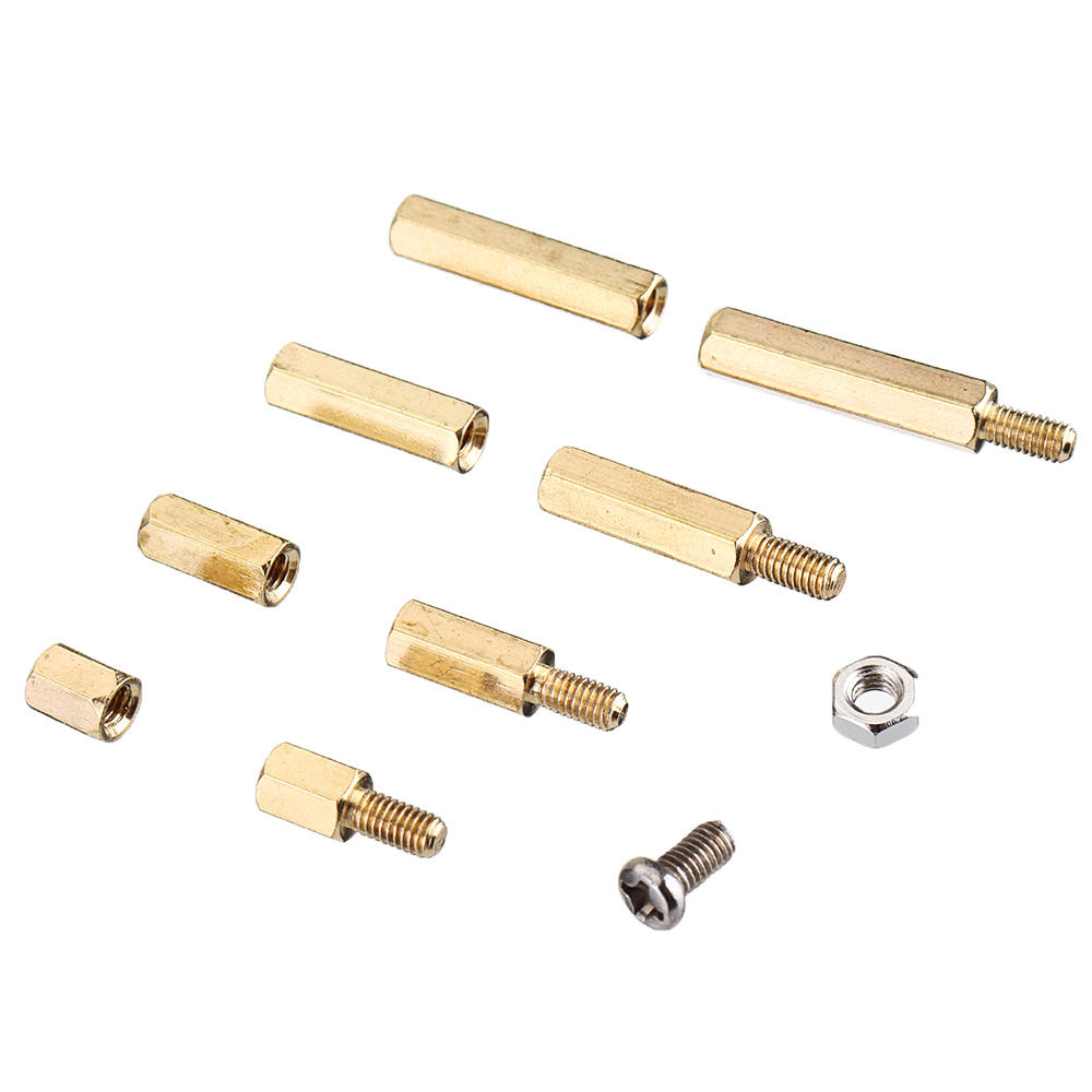 M3BH9 180Pcs M3 Male-Female Brass Hex Column Standoff Support Spacer Pillar Stainless Steel Screws Nuts for PCB Board
