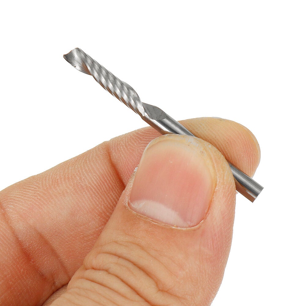 10pcs 3.175mm Single Flute End Mill Cutter Carbide CNC Router Bit Milling