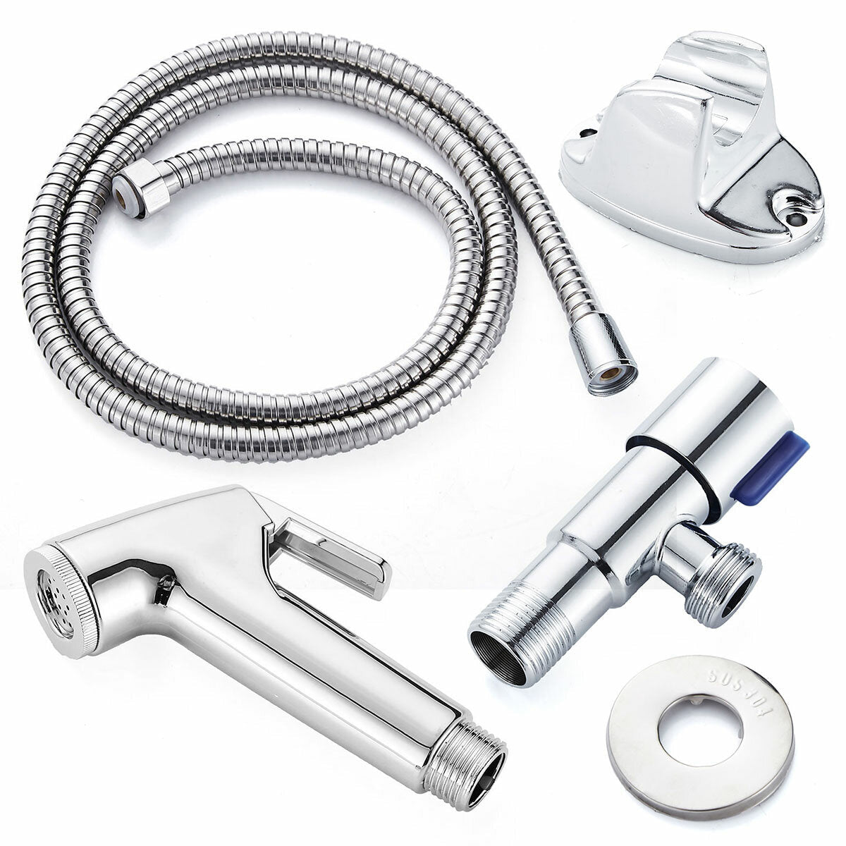 Stainless Steel Handheld Douche Bidet Sprayer Shower Head Toilet Adapter Hose Kit