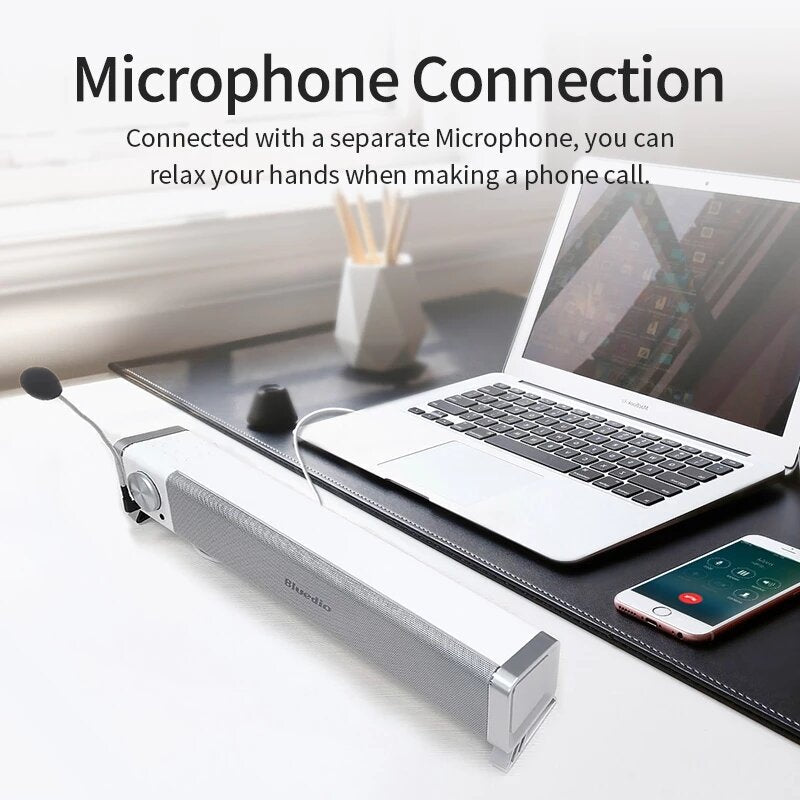 Bluetooth 5.0 Speaker 7.1 Surround Sound 3D Stereo Speaker with Mic USB Power Supply for PC Phone Game Movie