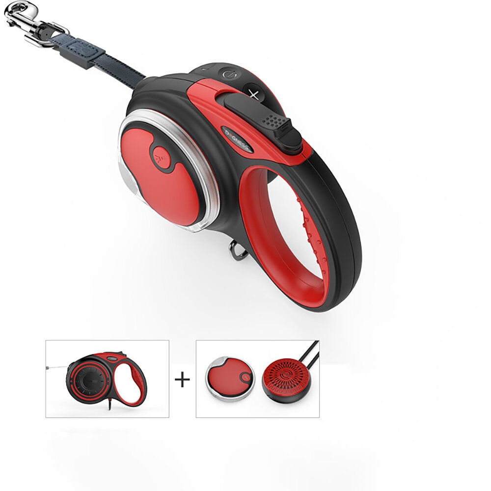 Reflective Retractable Dog Leash, One Button Brake & Lock Anti-Slip Handle, Strong Nylon Ribbon Tape for Small Medium Large Dogs