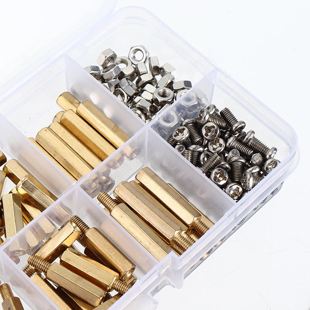 M3BH9 180Pcs M3 Male-Female Brass Hex Column Standoff Support Spacer Pillar Stainless Steel Screws Nuts for PCB Board