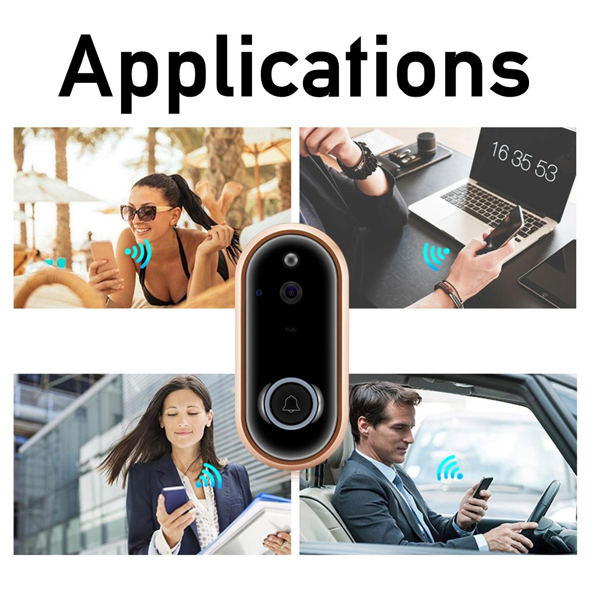 Smart Wireless WIFI Video Doorbell Night Vension Alarm Wake Up Recording Mode Security Door Phone