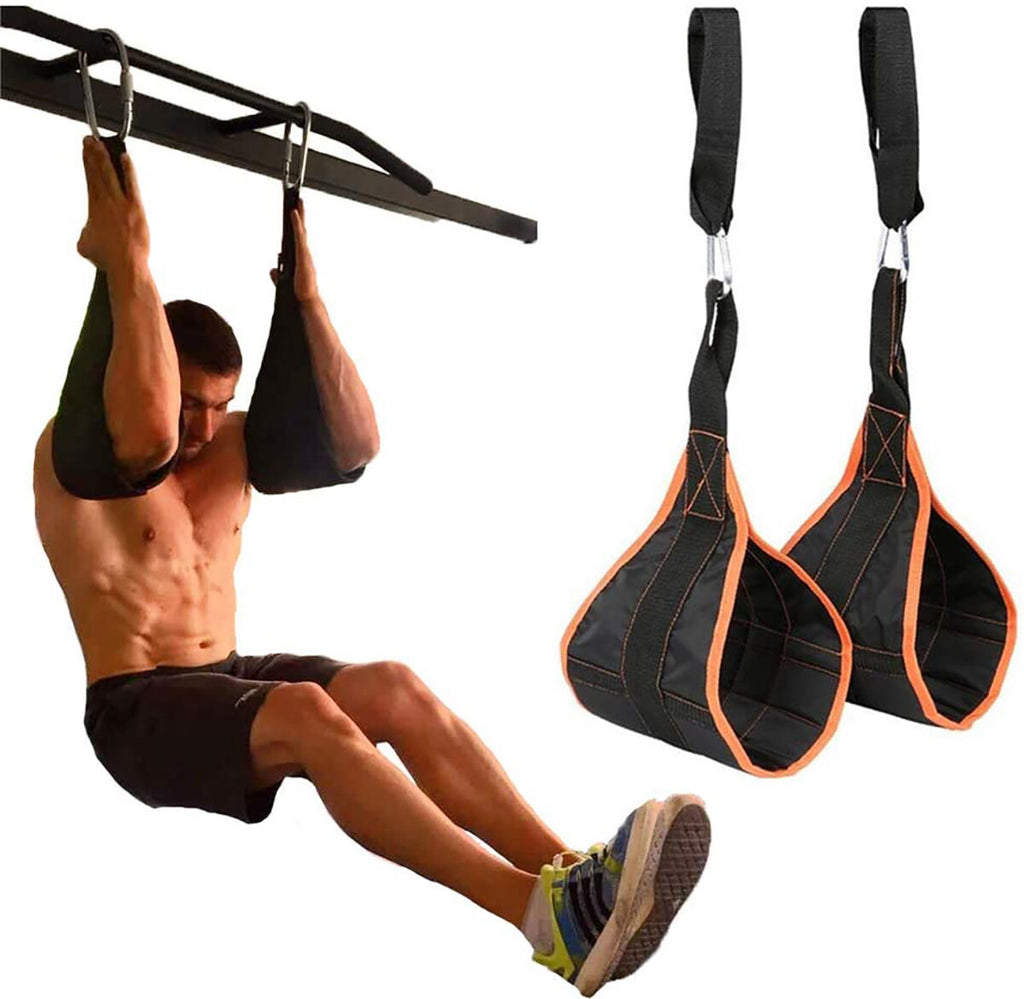 2PCS Home Abdominal Muscle Training Slings Straps Pull-ups Leg Hanging Raiser Gym Fitness Exercise Tools