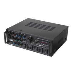 12V 2000W 4 Way Microphone Input Amplifier Audio Stereo Digital Radio USB SD AMP FM DVD Remote Control Bluetooth 5.0 Car Home