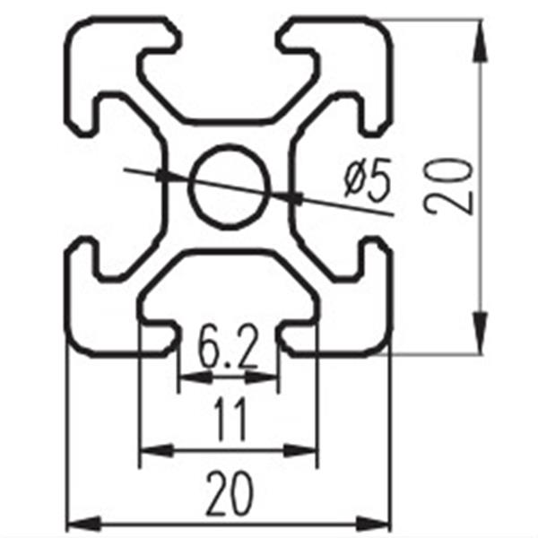 1000mm Length T-Slot Aluminum Profiles Extrusion Frame For CNC
