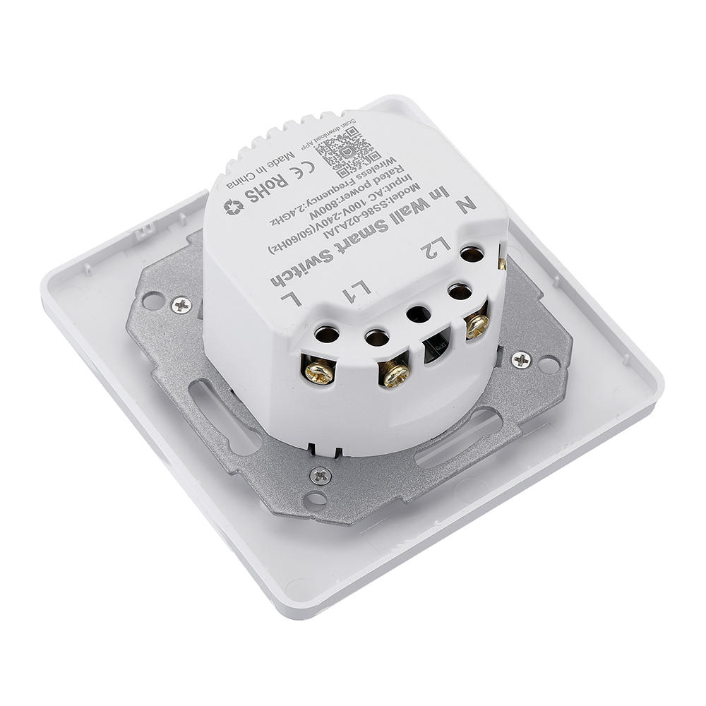 EU Standard 2 Gang Smart Push Button Switch Tuya Wireless Remote Control Work with Alexa Google Home