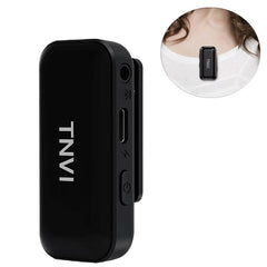 Wireless Microphone System with Rechargeable Transmitter Reveiver Lapel Lavalier for Smartphone Computer