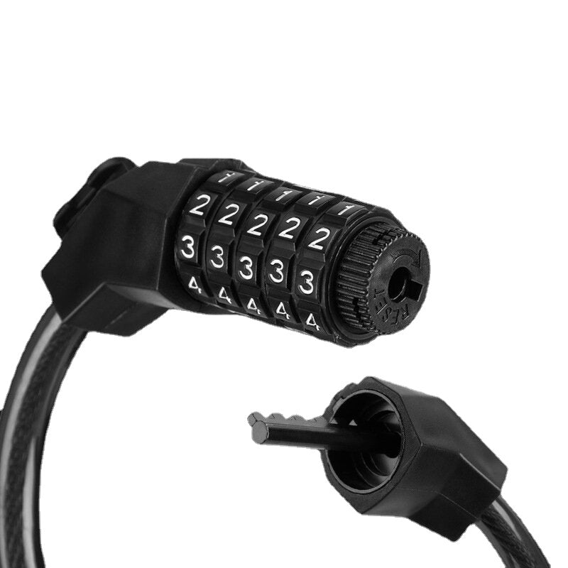 5 Number Bicycle Password Lock Anti-Theft Durable Long Spring Wire Motorcycle Bicycle Safety Riding Cycling Lock