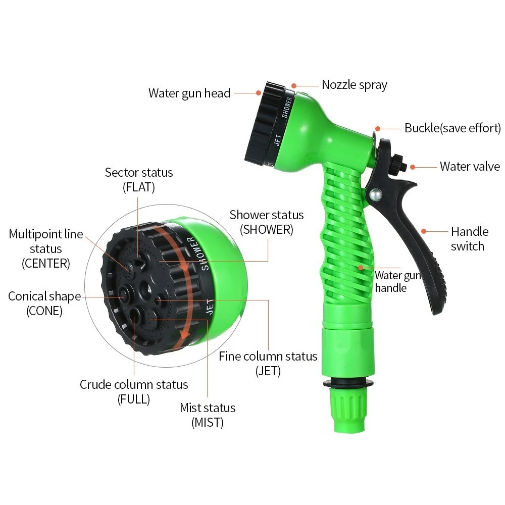 23M / 75ft Garden Hose Upgrade Expandable Magic Flexible Water Hose Plastic Hoses Pipe