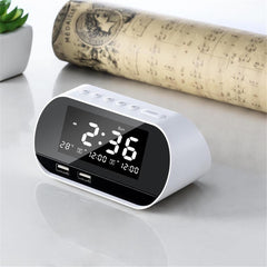 Dual USB LCD Digital Snooze Sleep Dimmer Alarm Clock For Bedrooms with Fm Radio
