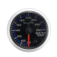 2Inch 52mm 80-260F Water Temperature Gauge 7 Color LED Black Face Car Meter with Sensor