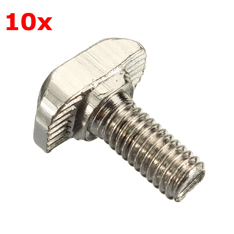 10Pcs M6 30 T-Bolt Carbon Steel European Standard Screws