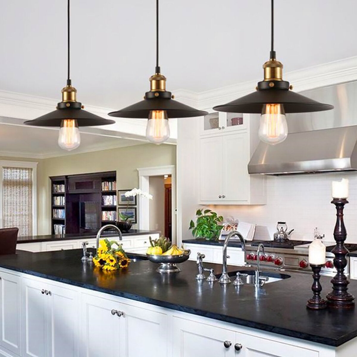 Iron Pendant Light Ceiling Lamp Chandelier Bedroom Home Fixture Decor Without Bulbs