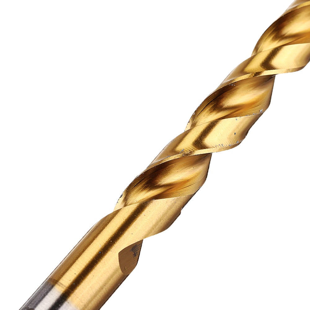 19Pcs Titanium Coated M42 Twist Drill Bit 8% High Cobalt HSS Set Industrial Grade 1-10mm for Stainless Steel Metal Wood