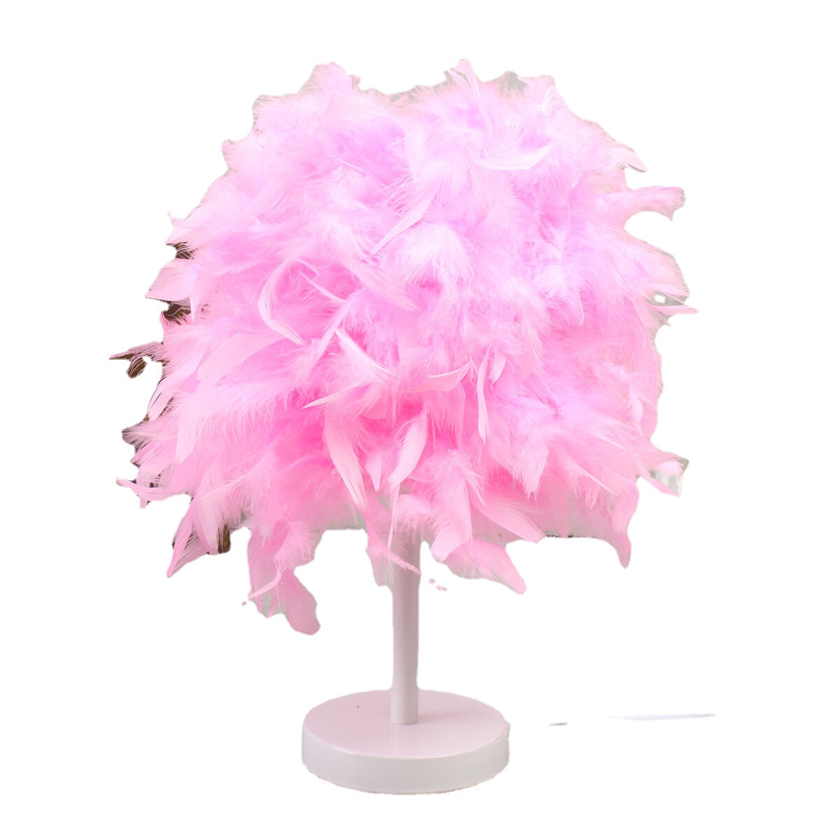 Colorful Feather Shade Table Lamp Bedside Desk Lamp Night Light Home Decor Gifts