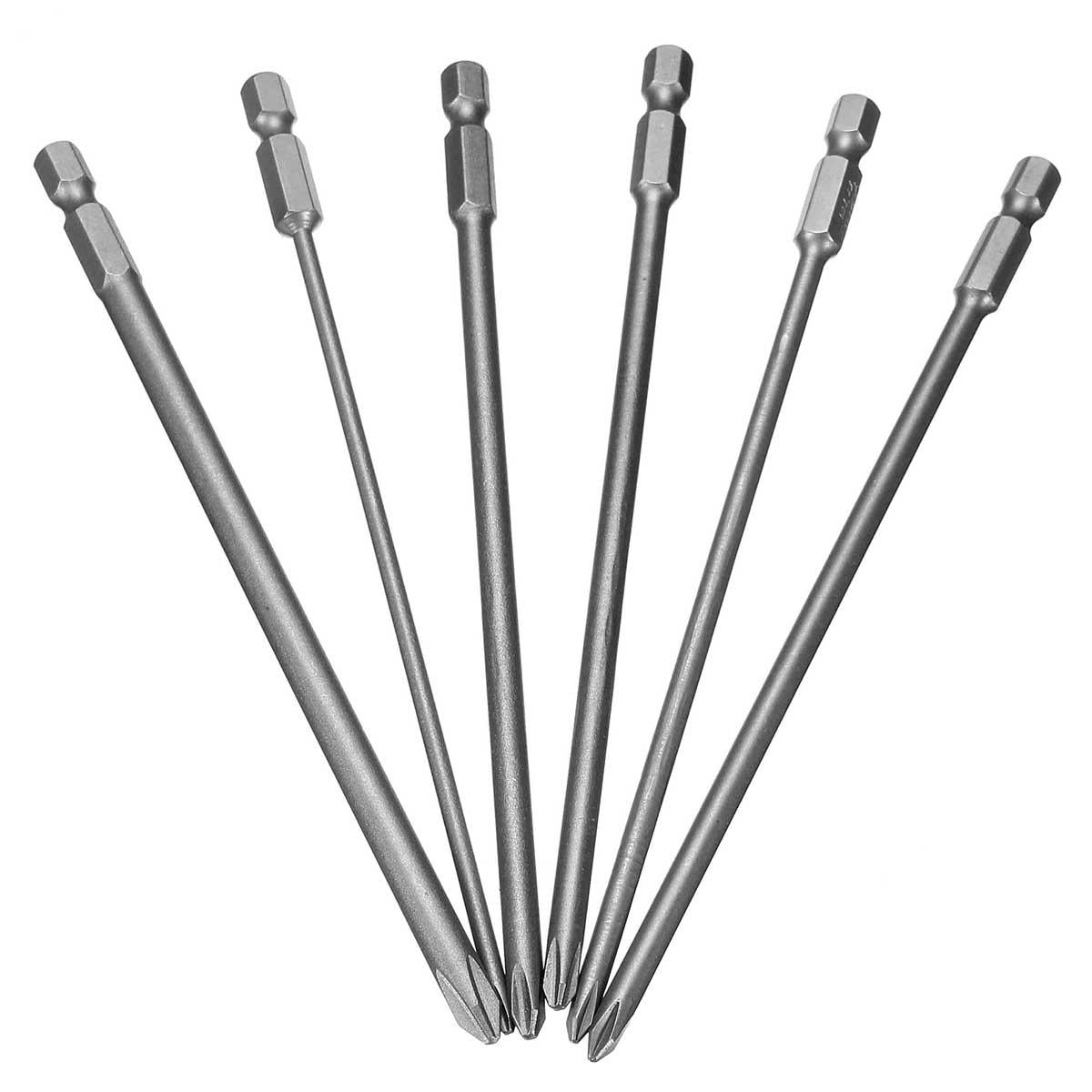 6pcs 150mm Screwdriver Bit 1/4 Inch Magnetic Long Hex Cross Head Screwdriver Bit Set