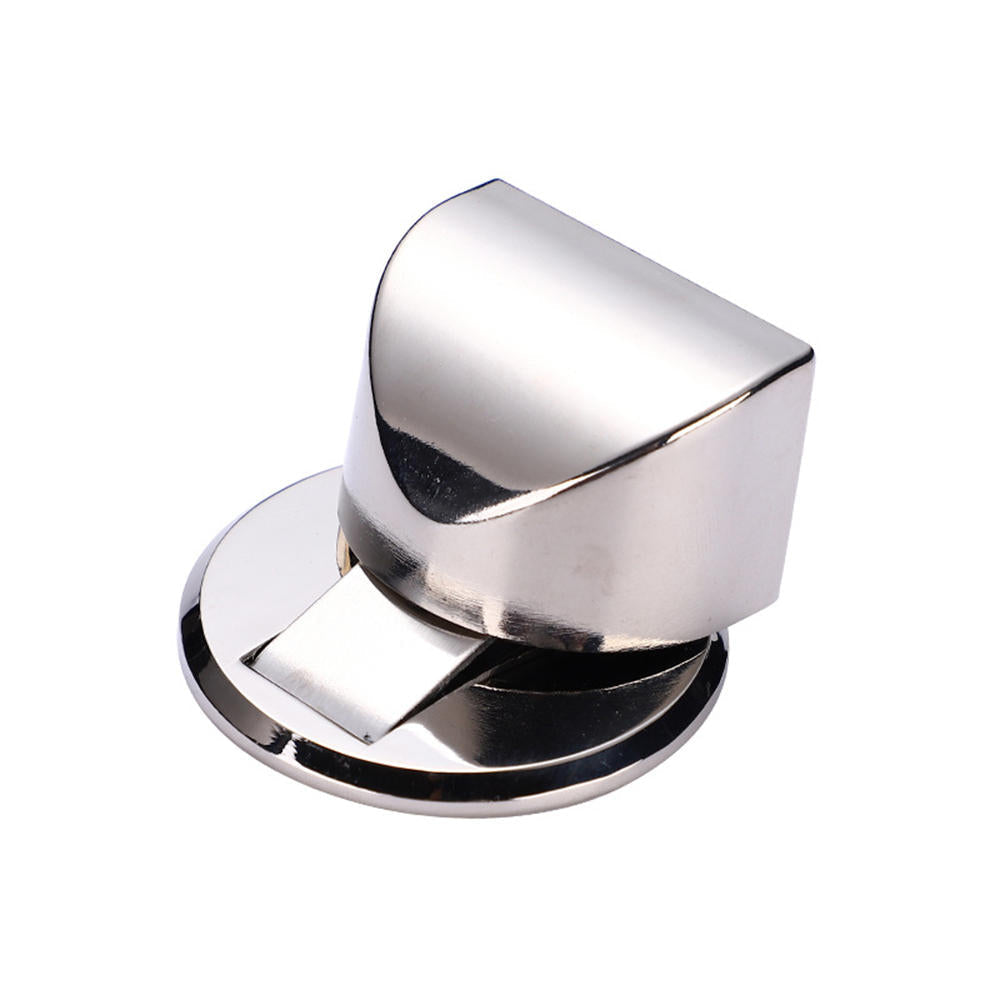 Solid Heavy Duty Zinc Alloy Magnetic Door Stopper Hidden Floor Mount Door Catch Free Punching Door Holder w/ 3M Sticker