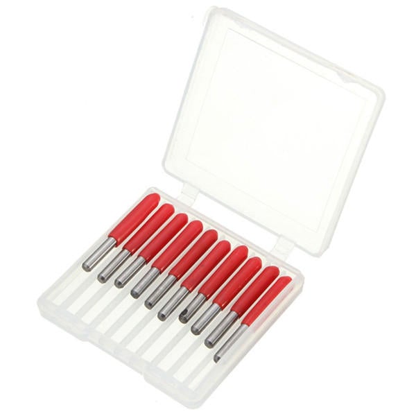 10pcs 15 0.2mm Carbide Engraving Bits 3.175mm Flat Bottom PCB CNC Router Tool