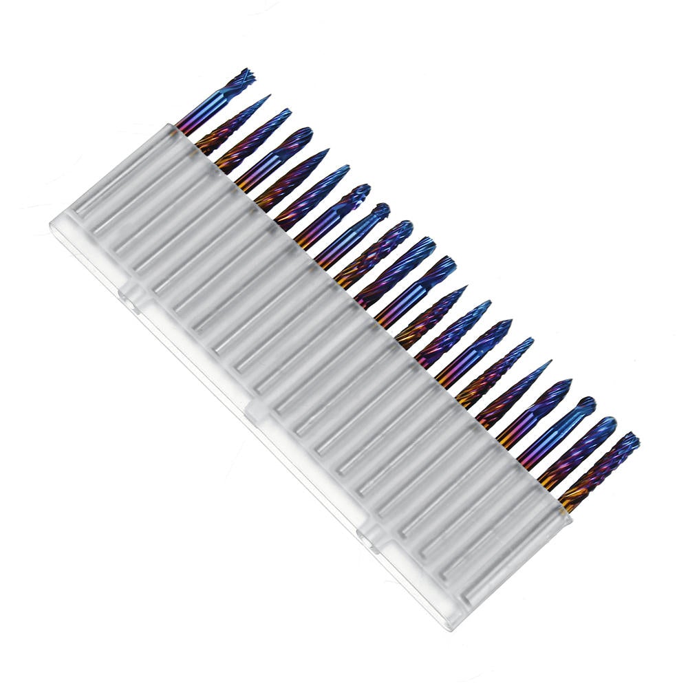 20pcs 3x3mm NACO Blue Coating Burrs Rotary File Tungsten Carbide Router Rasps