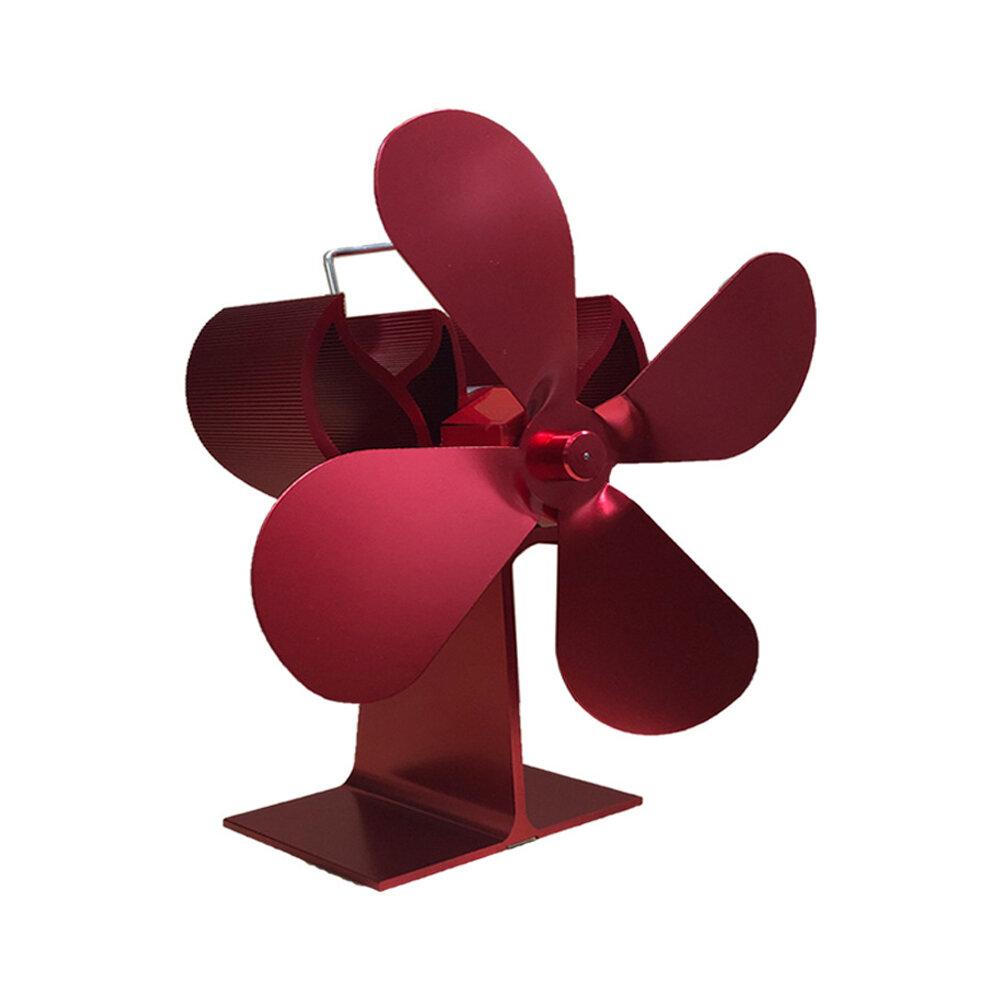 4 Blade Eco-friendly Stove Fan Home Fireplace Fan Low Noise Efficient Heat Distribution