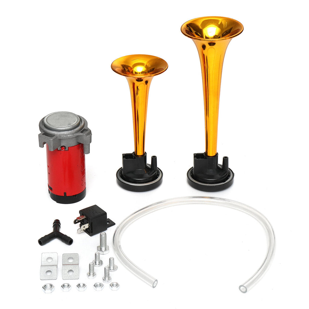 12V 178DB Air Horn Dual Trumpet Ultra Loud Universal For Train Trailer Truck Motorcycle