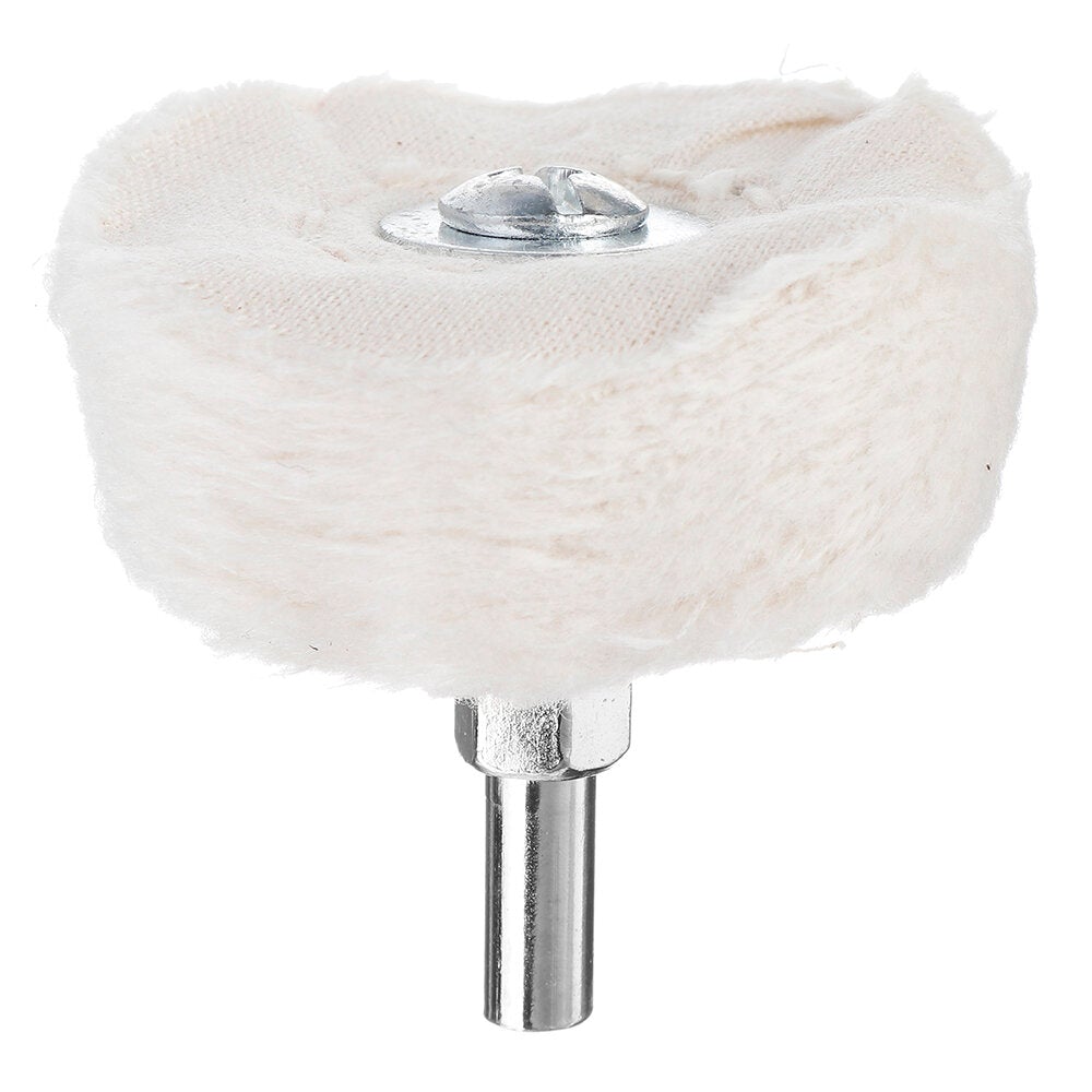 5Pcs 6mm Shank Cotton Dome Polishing Buffing Wheel Drill Brush For Abrasive T-shaped White Cloth Mirror Buffer Pad Grinding Tool