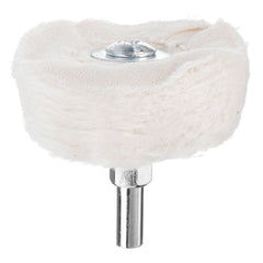5Pcs 6mm Shank Cotton Dome Polishing Buffing Wheel Drill Brush For Abrasive T-shaped White Cloth Mirror Buffer Pad Grinding Tool