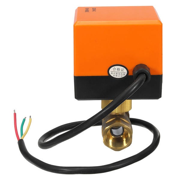 DN15/DN20 220V 4W Electrical Motorized Ball Valve 2 Way 3 Wire Brass Valves