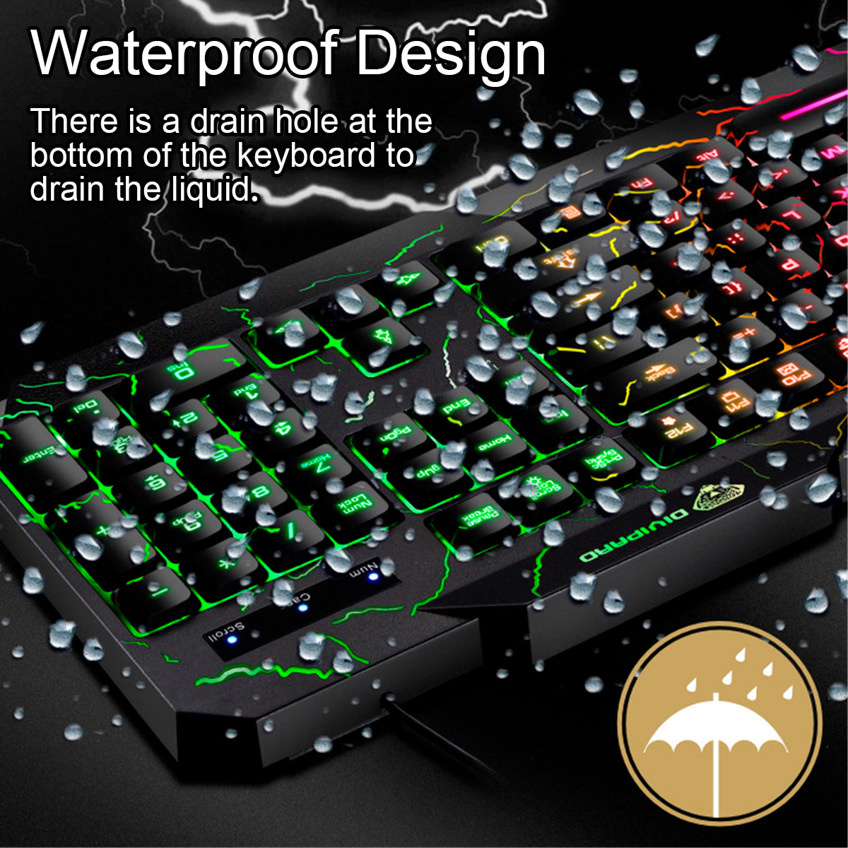 104 Keys Wired Keyboard & Mouse Set 4D RGB Backlight Gaming Keyboard 1600DPI Ergonomic Mouse