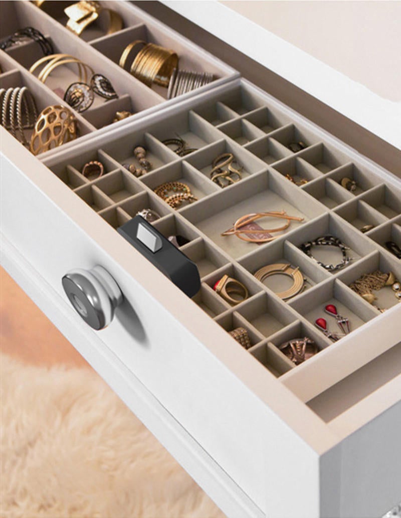 Electronic Intelligent Drawer Fingerprint Lock Portable Door Clothes Cabinet Suitcase 360 Semiconductor Quick Unlock