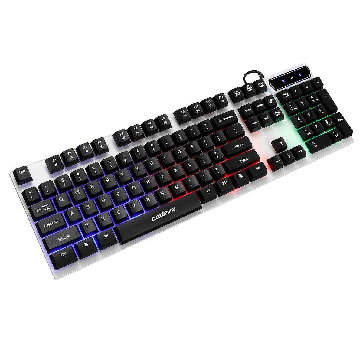 Wired Keyboard & Mouse Set 104 Keys USB Wired Light Transmitting Keyboard Ergonomic Mouse RGB Rainbow Backlit Gaming Keyboard Mouse Combo