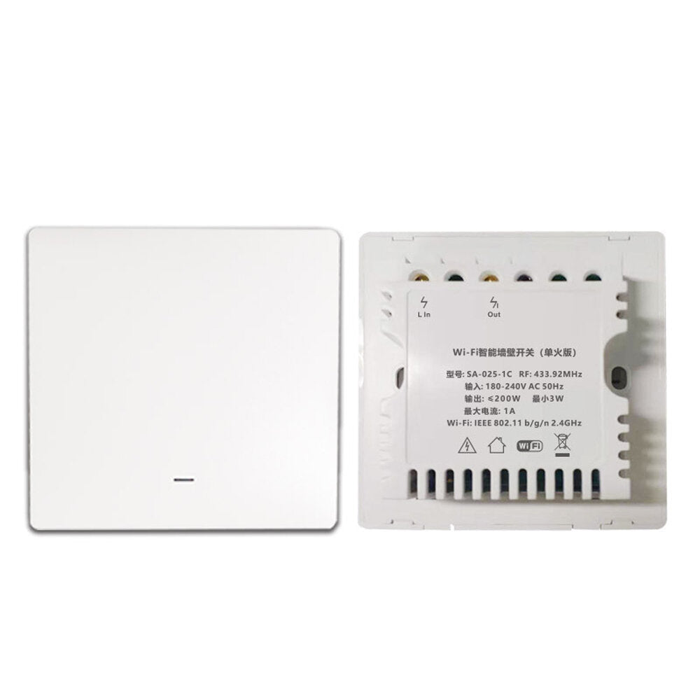 WIFI Smart Mechanical Switch Touch Panel Wall Light Switch APP Remote Control Switch Single Live Wire No Neutral Line Switch Support 433Mhz