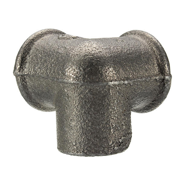 1/2" 3/4" 1" 3 Way Pipe Fittings Malleable Iron Black Elbow Tee Female Connector 5-Pack