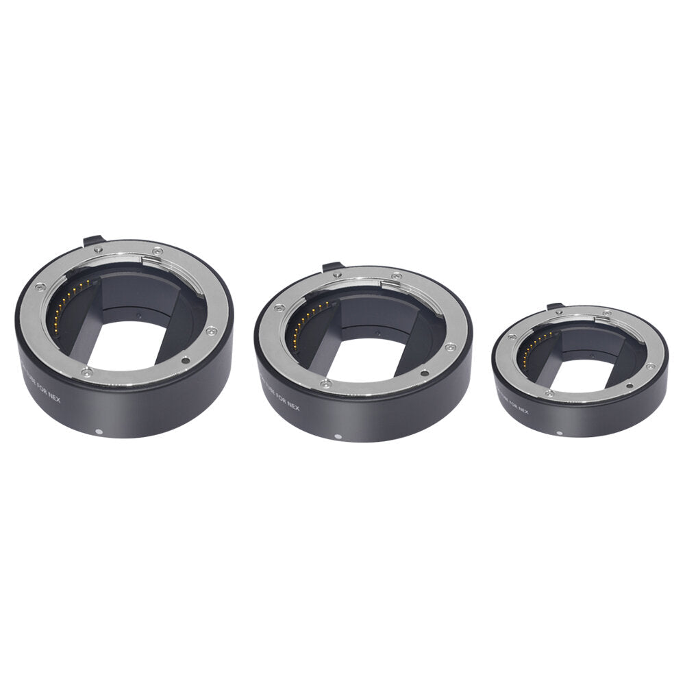 10mm 16mm 21mm E-Mount Metal Auto Focus Macro Extension Tube Ring for Sony A7 A7II A7III A7SII A6000 A6300 A6500 NEX 5 Mirrorless Camera Adapter Ring
