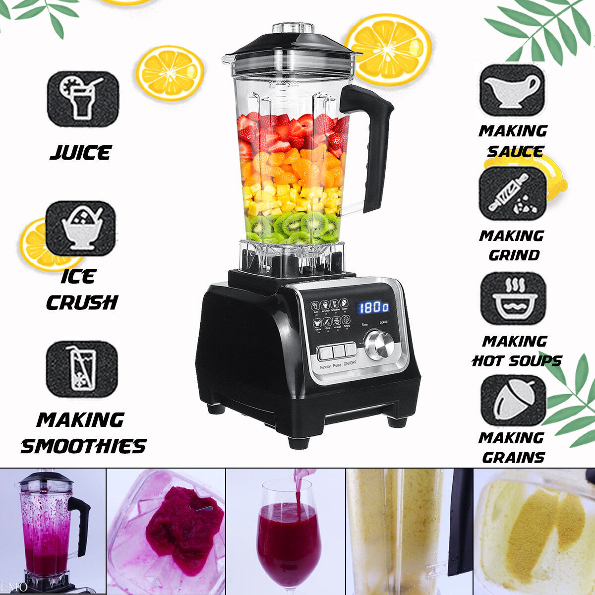 2L Automatic Touchpad Professional Blender Mixer Juicer