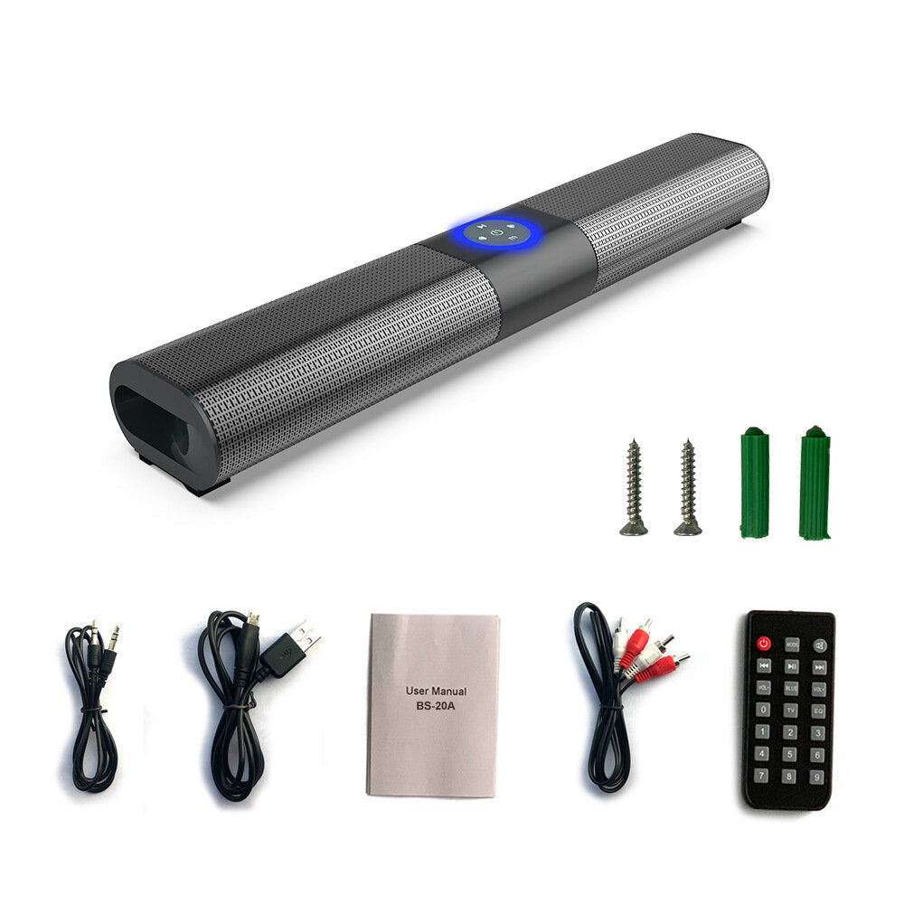 Bluetooth Speaker 20W Wireless Home TV Soundbar RGB Hi-Fi Sound FM Radio TF Card AUX Portable Computer Speaker