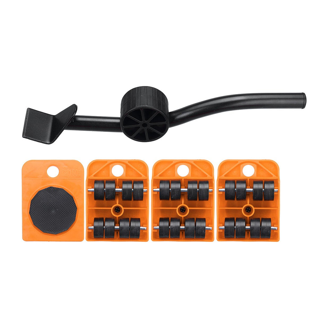 5pcs Heavy Duty Furniture Slider Lifter Movers Tool Kit Roller Transport Trolley