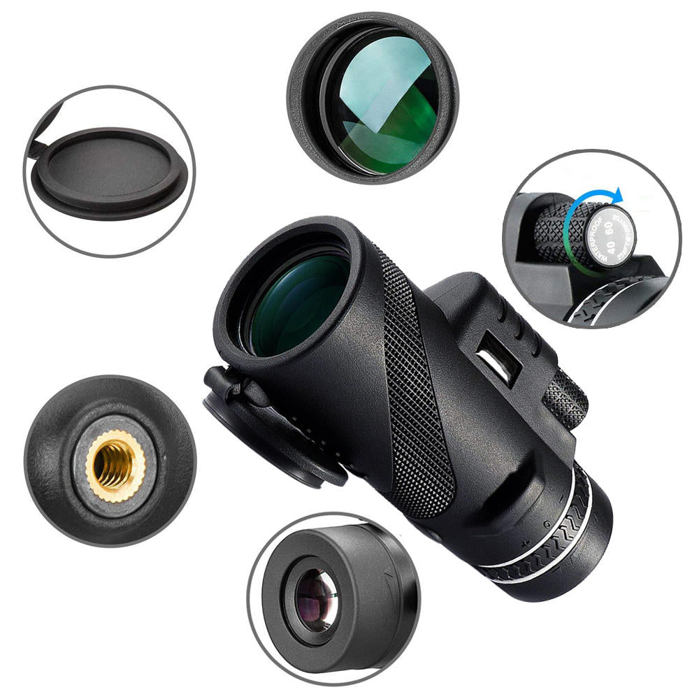 40X60 Dual Focus Optics Monocular HD Waterproof Telescope Day&Night Vision 500M/ 9500M