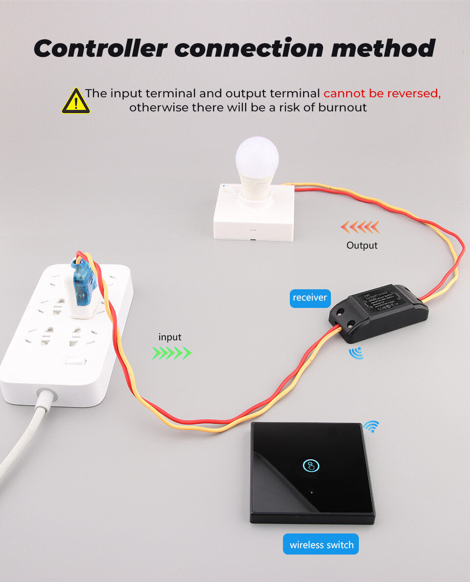 WiFi Light Switch 220V RF 433MHz With Breakers Remote Control Delay Module DIY Timer Switch Works With Alexa Google Home