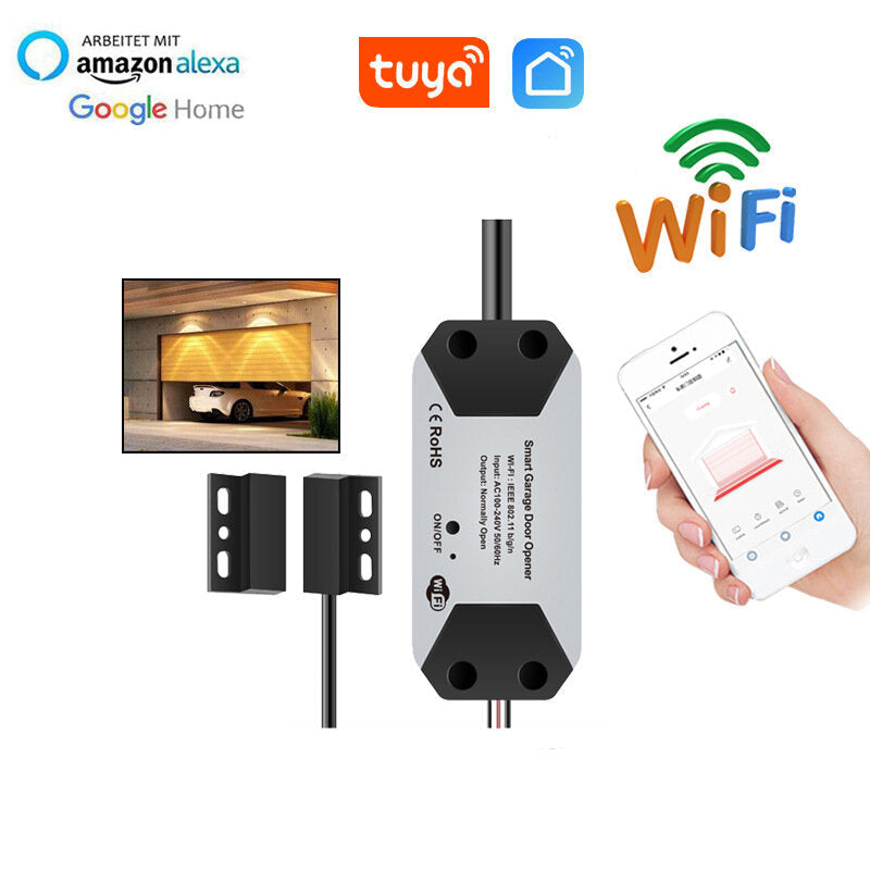 WiFi Switch Smart Garage Door Opener Controller Remote Control Works With Alexa Echo Google Home SmartLife No Hub Require