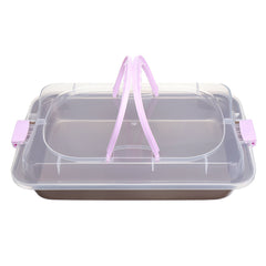 Cake Pan Carbon Steel Cook & Carry Pan Kitchen Baking Tray Bakeware With Lid