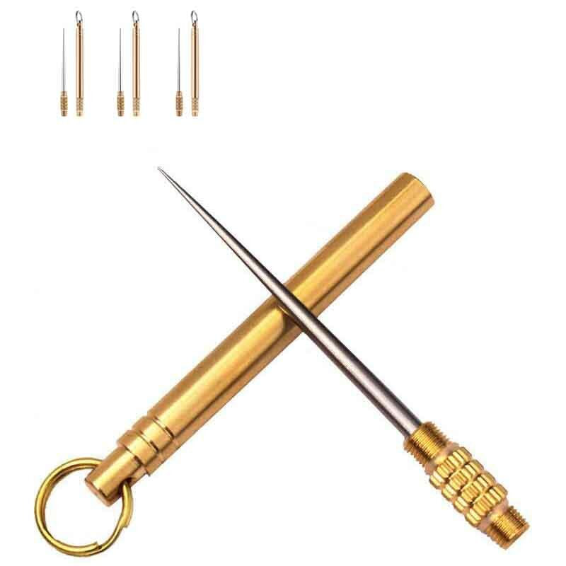 3 PCS Titanium Outdoor EDC Portable Multi-Purpose Toothpick Bottle Fruit Fork Camping Tool Toothpick Tube Is More Durable Than Floss