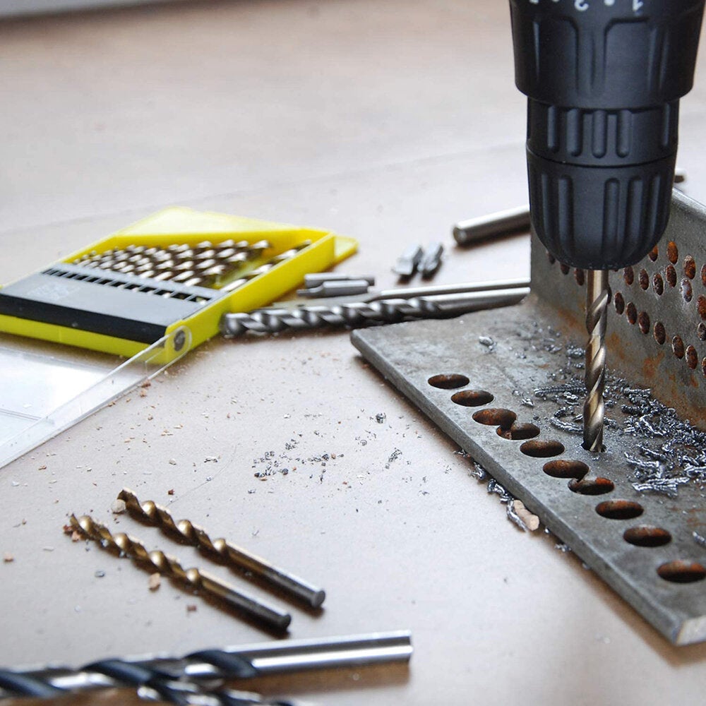 10Pcs 1-10mm High Speed Steel M35 Straight Shank Twist Drill Bits Set Quick Change Regular Drilling Tools with Plastic Box