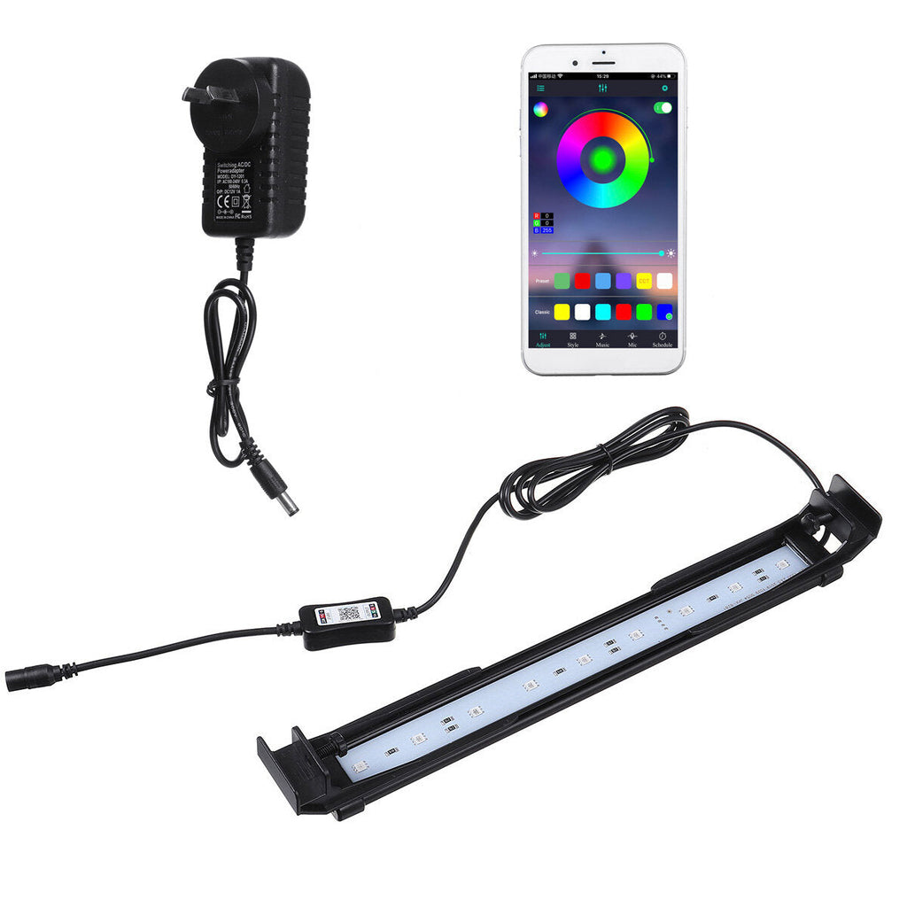 Dimmable 32CM 10W Bluetooth APP Controlled RGB LED Aquarium Lighting Adjustable Top Light Suitable for Aquarium/Fish Tank