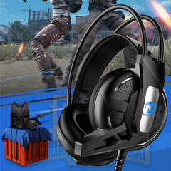 Gaming Headphone Headset Deep Bass Stereo Wired Earphone With Mic LED Light for PC Computer