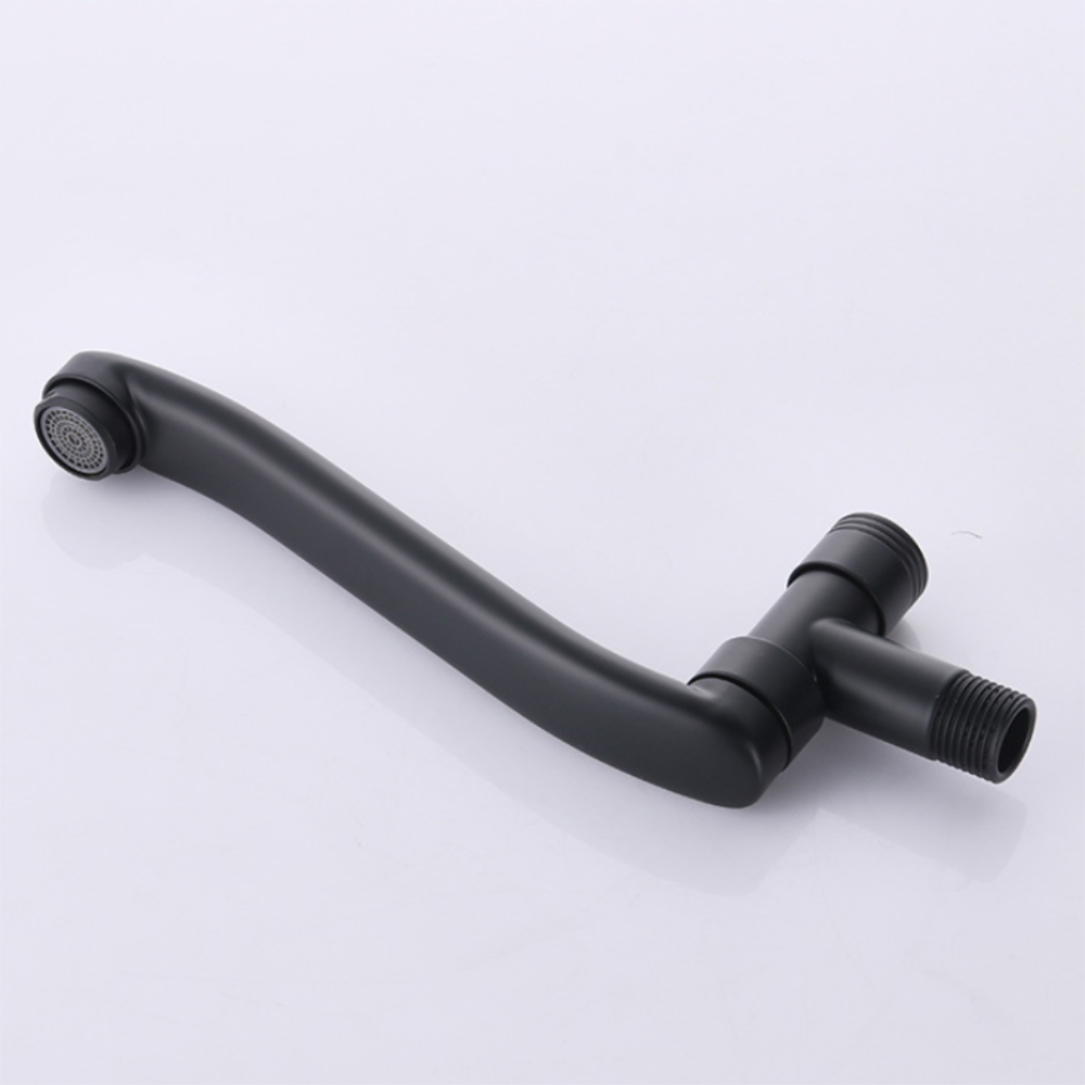 Black Stainless Steel Bathroom Washbasin Faucet Tap Countertop Basin Single-Hole Hot And Cold Water Mixer Wall Mount